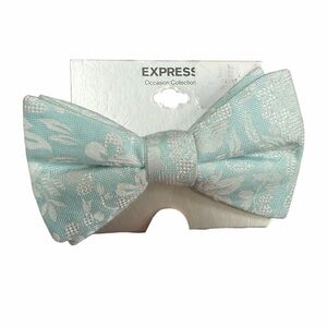 Express Sky Blue Floral Bow Tie